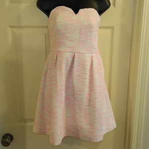 Strapless Pink& White Cocktail Dress